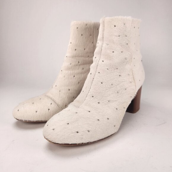 rag & bone Drea Studded Genuine Calf Hair Booties - 39.5 - Picture 1 of 10